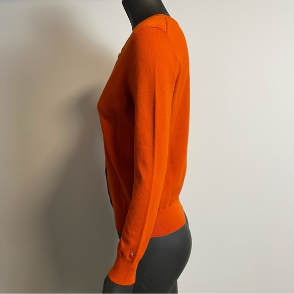 ☁️ Tommy Hilfiger/ Pima cotton orange full button cardigan - Picture 4 of 10